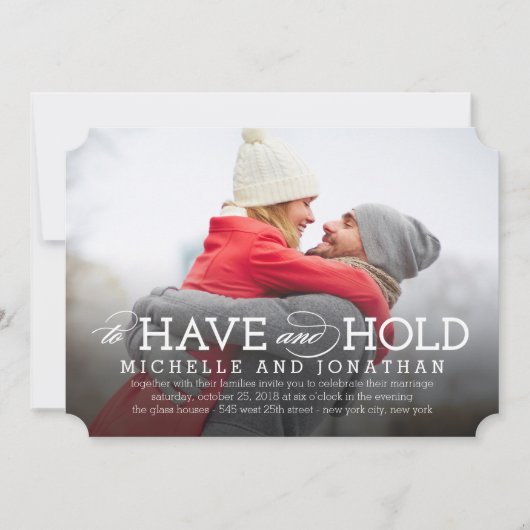 Eenvoudig Timeless Photo Wedding Invitation Kaart (Voorkant)
