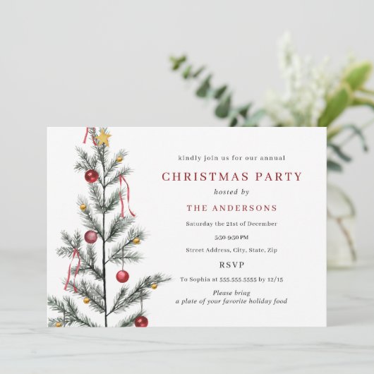 Eenvoudig traditioneel kerstfeest kaart (Staand voorkant)