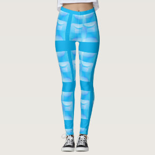 Eenvoudig trendy blauw verloop zeepbelpatroon leggings