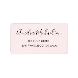 Eenvoudig trendy minimalistisch pastelroze adres etiket