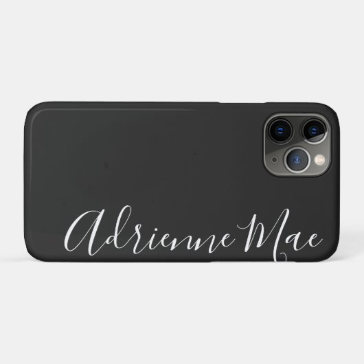 Eenvoudig Trendy Personalized Charcoal Gray Case-Mate iPhone Case (Achterkant (horizontaal))
