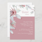 Eenvoudig Tropisch Floral Roze Vrijgezellenfeest Kaart (Voorkant / Achterkant)