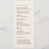 Eenvoudig trouwprogramma programma (Achterkant)