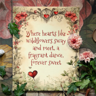 EENVOUDIG TUIN HART MET ZOETE LIEFDE QUOTE BRIEFKAART