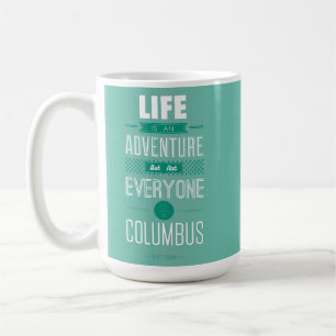 Eenvoudig turquoise avontuur vet typografie schoon koffiemok