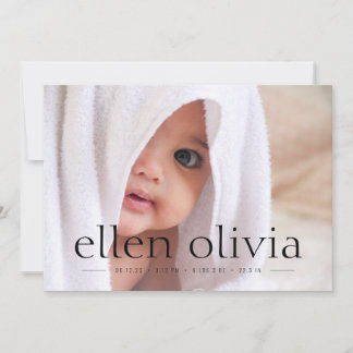 Eenvoudig type baby Girl Foto aankondiging