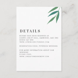 Eenvoudig type en leest groen en wit huwelijk informatiekaartje