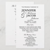 Eenvoudig Typografie Clean Plain Wedding Programme (Voorkant / Achterkant)