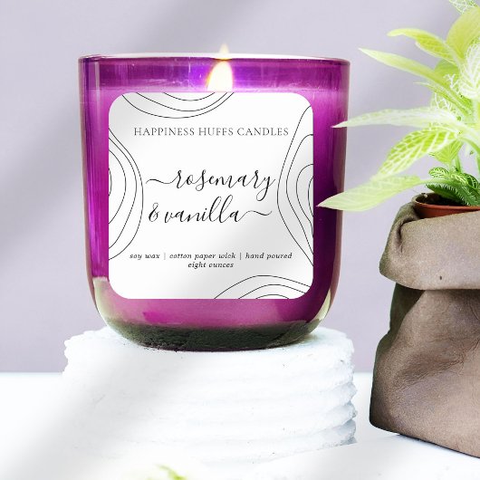 Eenvoudig uitgelijnd uitgelijnd kaarslabel voor sc vierkante sticker