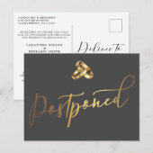 Eenvoudig uitgestelde bruiloft briefkaart (Voorkant / Achterkant)