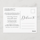 Eenvoudig uitgestelde bruiloft briefkaart (Achterkant)