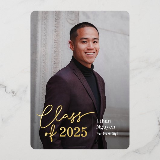 Eenvoudig uitnodigingen tot Afstuderen voor Folie  (Voorkant)