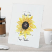 Eenvoudig ultrasone zonnebloempjes alstublieft reclamebord met voetstuk (Insitu)