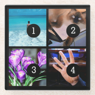 Eenvoudig uw eigen fotocollage met vier afbeelding glazen onderzetter