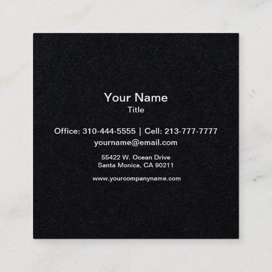 Eenvoudig uw eigen personaliserings het Monogram Vierkante Visitekaartje (Achterkant)