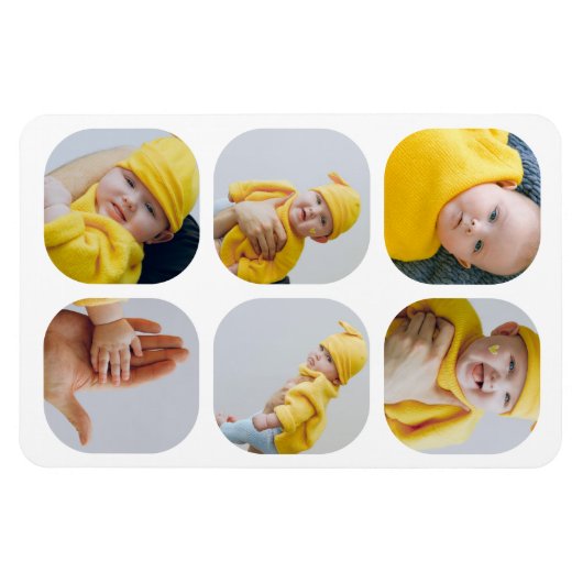 Eenvoudig uw eigen unieke 6 foto aan te passen magneet (Horizontaal)