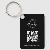 Eenvoudig Uw Logo- en QR-code gaat hier Aangepast Sleutelhanger (Voorkant)