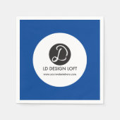 Eenvoudig Uw logo hier en website blauw Servet (Voorkant)