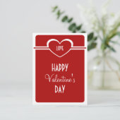 Eenvoudig Valentijnsdag Briefkaart, diep rood Feestdagenkaart (Staand voorkant)