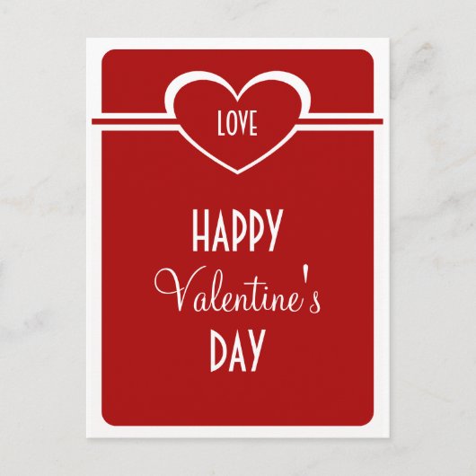 Eenvoudig Valentijnsdag Briefkaart, diep rood Feestdagenkaart (Voorkant)
