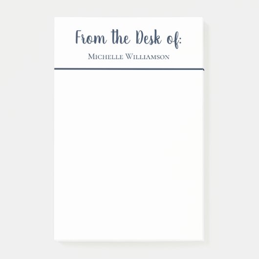 Eenvoudig van het bureau van Elegant Script Post-it® Notes (Voorkant)