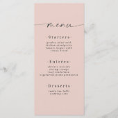 Eenvoudig, vast kleurenlicht pasteel, roze bruilof menu (Voorkant)
