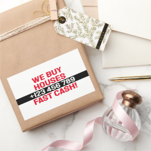 Eenvoudig vastgoed belegger bedrijf Wij kopen huiz Rechthoekige Sticker