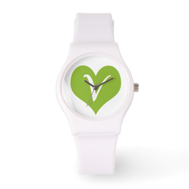 Eenvoudig vegan icoon horloge (Voorkant)