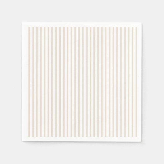 Eenvoudig verfijnd modern tan en witte streep servet (Voorkant)