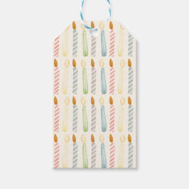 Eenvoudig verjaardagskaarsenfeest cadeaulabel