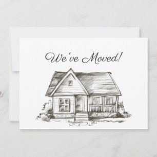 Eenvoudig Verketend Huis Nieuw Adres Aankondiging