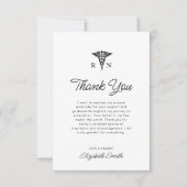 Eenvoudig verplegend afstuderen Dank u kaart (Voorkant)