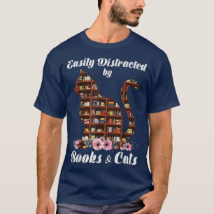 Eenvoudig verstoord door boeken en katten, kattend t-shirt