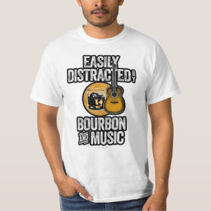Eenvoudig verstoord door Bourbon en Music T-Shirt
