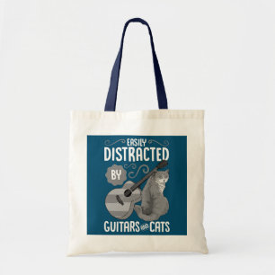 Eenvoudig verstoord door gitaren en katten tote bag