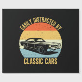 Eenvoudig verstoord door klassieke auto's cadeaupapier (Vlak)