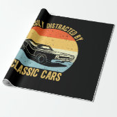 Eenvoudig verstoord door klassieke auto's cadeaupapier (Uitgerold)