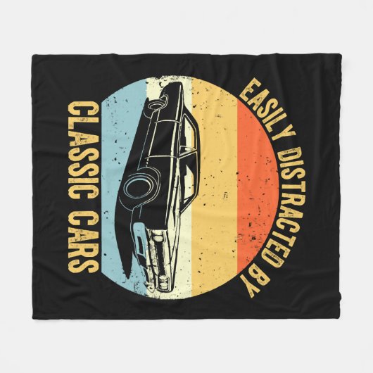 Eenvoudig verstoord door klassieke auto's fleece deken (Voorkant (Horizontaal))