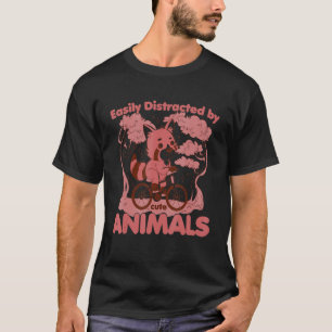 Eenvoudig verstoord door schattige dieren Red Pand T-shirt