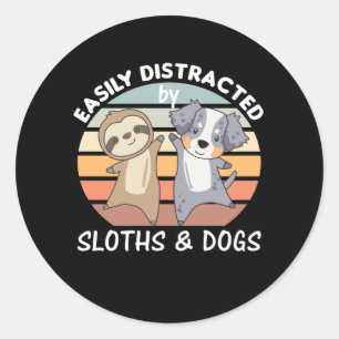 Eenvoudig verstoord door sleuven en honden ronde sticker