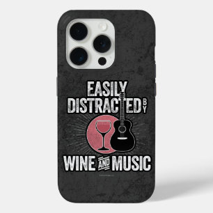 Eenvoudig verstoord door Wijn en Muziek Hoesje-Mat iPhone 15 Pro Case