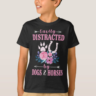Eenvoudig verstoord paard door Honden en paarden F T-shirt