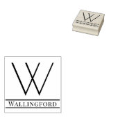 Eenvoudig Vet Enig Initiaal Monogram Naam #11 Rubberstempel (Gestempeld)