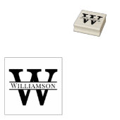 Eenvoudig Vet Enig Initiaal Monogram Naam #1 Rubberstempel (Gestempeld)