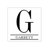 Eenvoudig Vet Enig Initiaal Monogram Naam #3 Rubberstempel (Afrduk)