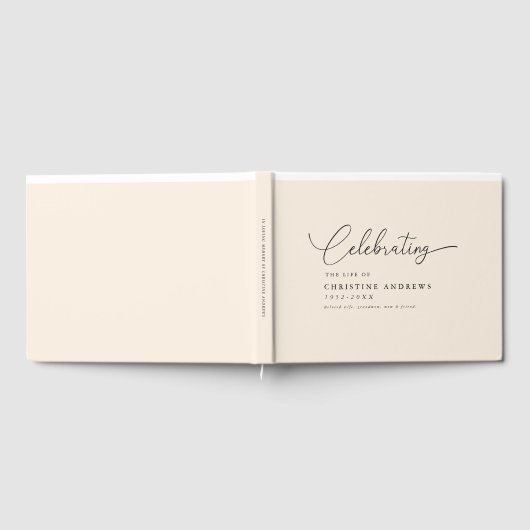 Eenvoudig "Viering van het leven" Script Lettertyp Gastenboek (Volledig)