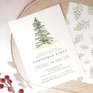 Eenvoudig Vintage Evergreen Kerstfeest Kaart