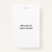 eenvoudig vip al het geval van het toegangspasconc badge (Achterkant)