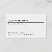 Eenvoudig Visitekaartje Optometrist & Eye Speciali (Achterkant)