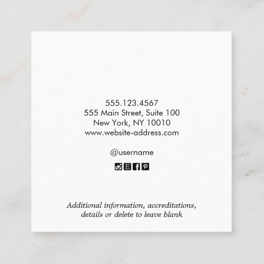 Eenvoudig Visitekaartje van witte hout in het land (Achterkant)